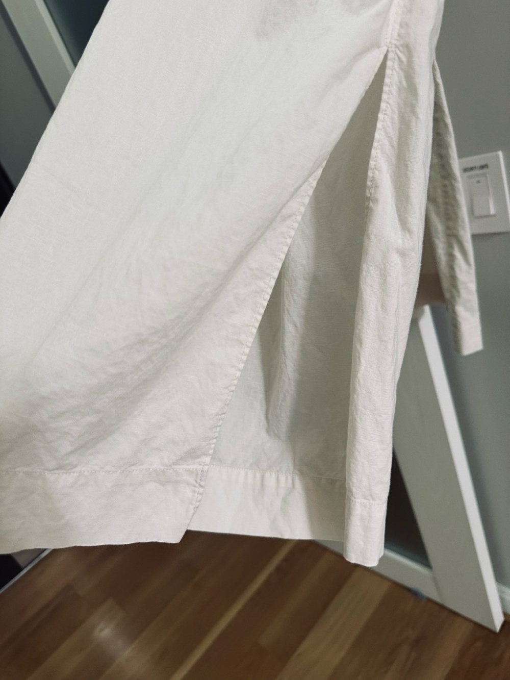 FRAME Wide-Leg Pants · Off-White · Side Slits · Elastic Waist Size M - Picture 3 of 4